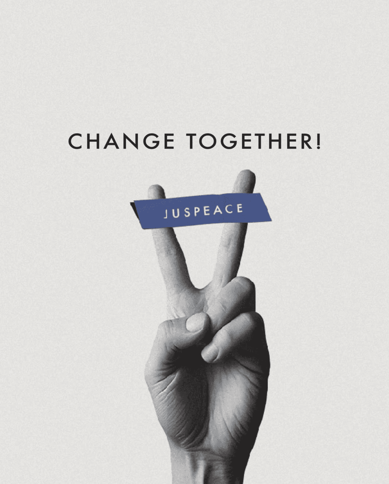 Change Together peace sign with JUSPEACE tape